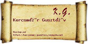 Kercsmár Gusztáv névjegykártya